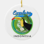 Belitung Indonesia旅行ロゴ セラミックオーナメント (裏面)
