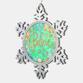 "Belive"インスピレーション スノーフレークピューターオーナメント (右)