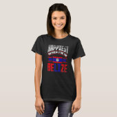 Belize Belizean Belize Flag Happiest When Im In Be Tシャツ (正面フル)