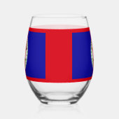 Belize Belizean Flag Coat of Arms Stemless Wine Gl ステムなしワイングラス (右)