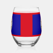 Belize Belizean Flag Coat of Arms Stemless Wine Gl ステムなしワイングラス (左)