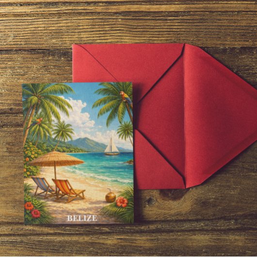 Belize Caribbean Tropical Vintage Travel ポストカード