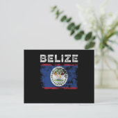 Belize Flag Distressed - Belizean Flag ポストカード (スタンド正面)