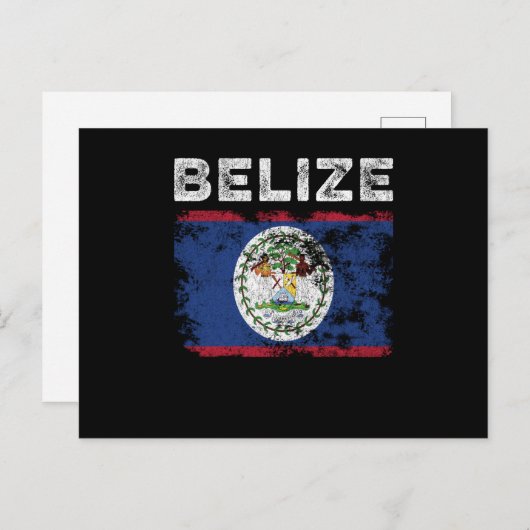Belize Flag Distressed - Belizean Flag ポストカード (正面/裏面)