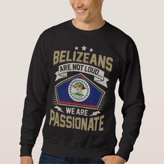 Belize Flag Passionate Belizeans Girls & Women スウェットシャツ (正面)