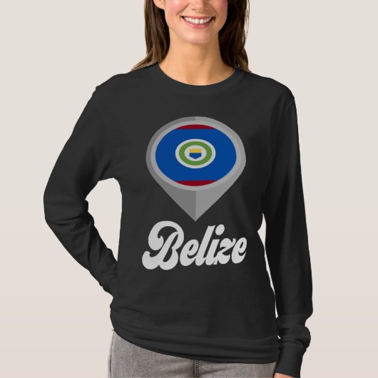 Belize Flag Pin  I Love Belize Travel Tシャツ (正面)