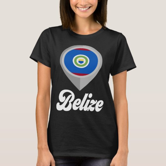 Belize Flag Pin  I Love Belize Travel Tシャツ (正面)