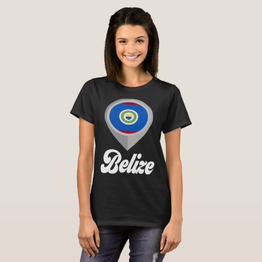 Belize Flag Pin  I Love Belize Travel Tシャツ (正面フル)