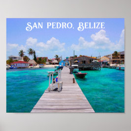 Belize San Pedro Beach Ambergris Caye ポスター