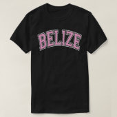 Belize Varsity Style Pink Tet Pullover  Tシャツ (デザイン正面)