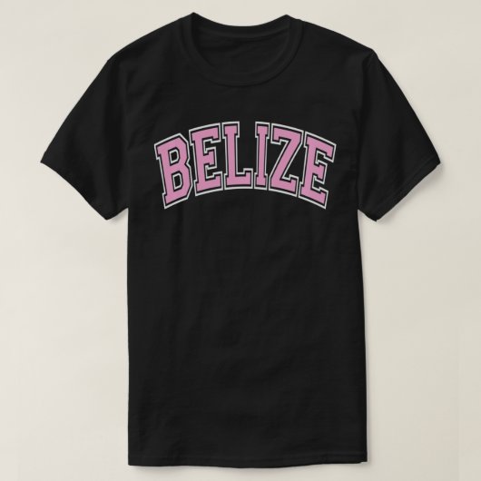 Belize Varsity Style Pink Tet Pullover Tシャツ (デザイン正面)