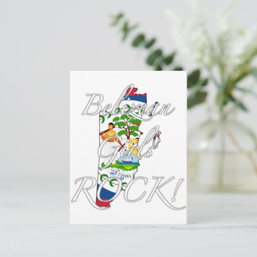 Belizean女の子の石! ポストカード (スタンド正面)