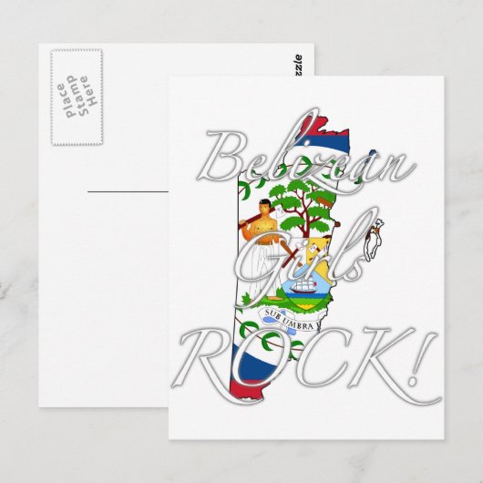 Belizean女の子の石! ポストカード (正面/裏面)