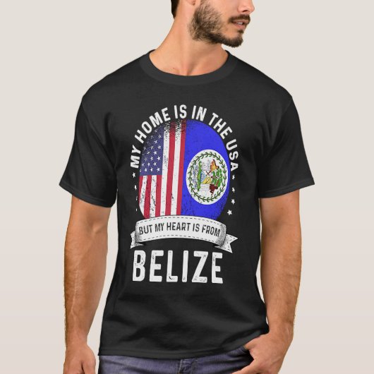 Belizean American Patriot Grown 誇りを持った Home USA Fl Tシャツ (正面)