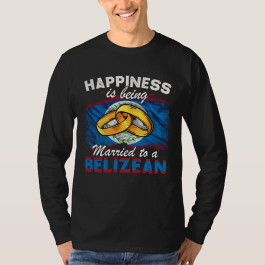 Belizean Marriage Belize Married Flag Wedded Cultu Tシャツ (正面)
