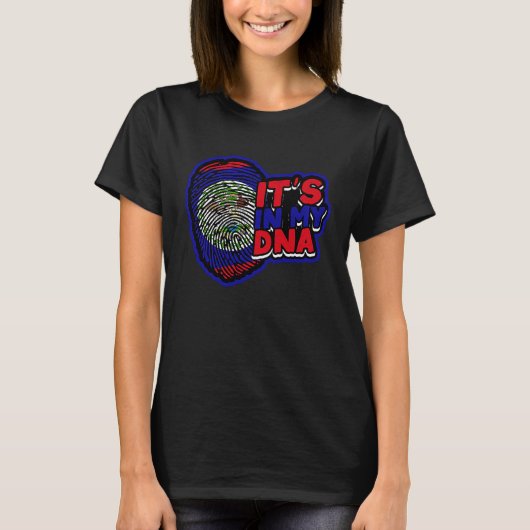 Belizean Roots DNAベリーズベリーズホンジュラスセントラル Tシャツ (正面)