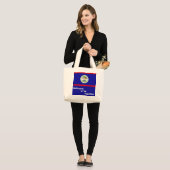 Belizeans Wine Reusable Together Tote Bag Purse ラージトートバッグ (正面(モデル))