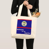 Belizeans Wine Reusable Together Tote Bag Purse ラージトートバッグ (正面(商品))