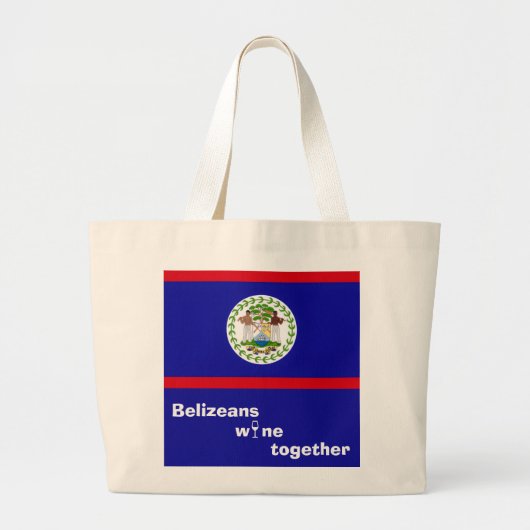 Belizeans Wine Reusable Together Tote Bag Purse ラージトートバッグ (正面)