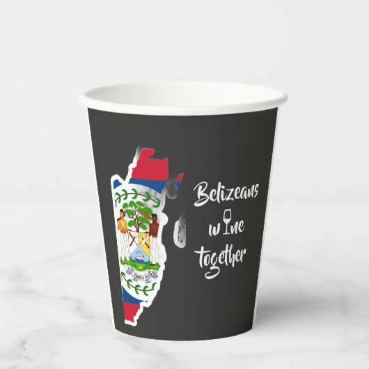 Belizeans Wine Together Paper Party Cups 紙コップ (正面)