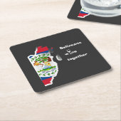 Belizeans Wine Together Shirt スクエアペーパーコースター (アングル)