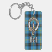 Bell Clan Badge/Tartan Rectangle キーホルダー (正面左)