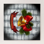 Bell~ Holly~Ribbonの~によって転がられるクリスマスの楽譜 ジグソーパズル (横)