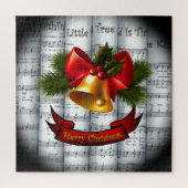 Bell~ Holly~Ribbonの~によって転がられるクリスマスの楽譜 ジグソーパズル (縦)