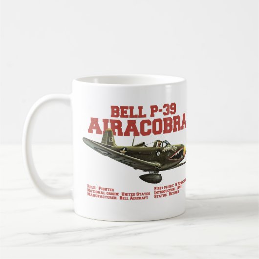 Bell P-39 Airacobra | WW2 Plane コーヒーマグカップ (左)