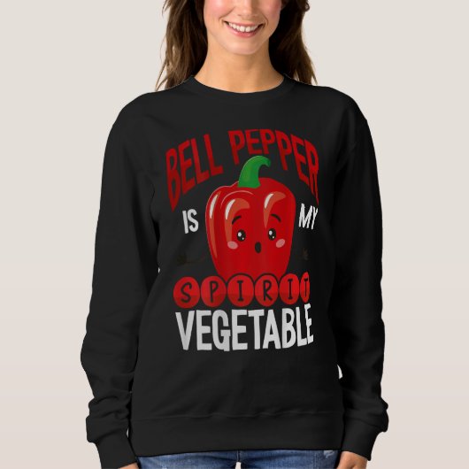Bell Pepper Is My Spirit Vegetable Backprint Veget スウェットシャツ (正面)