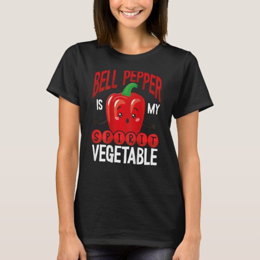 Bell Pepper Is My Spirit Vegetable Backprint Veget Tシャツ (正面)