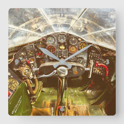 BELL X-1 「グラマラス・グレンニス」コックピット スクエア壁時計 (正面)