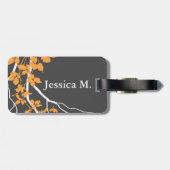 Bellaの渦巻くつる植物の花の木炭蜜柑 ラゲッジタグ (裏面横)