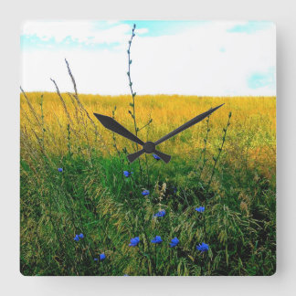 Bellaの青チコリー スクエア壁時計