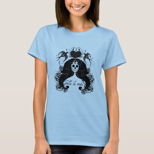 BellaのlaのVidaの骨組入れ墨のTシャツ Tシャツ (正面)