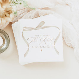 BELLAアイボリーボウタイイングザノットブライダルシャワー スタンダードカクテルナプキン