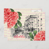 Bellaイタリアのシャクヤクの郵便はがき ポストカード (正面/裏面)