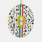 Bellaイタリアの旗が付いているイタリアンな文化項目 セラミックオーナメント (右)