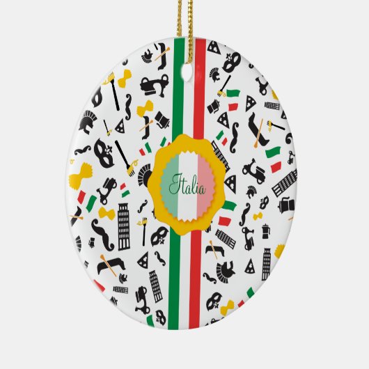 Bellaイタリアの旗が付いているイタリアンな文化項目 セラミックオーナメント (右)