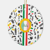 Bellaイタリアの旗が付いているイタリアンな文化項目 セラミックオーナメント (左)