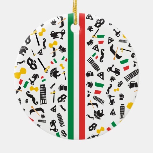 Bellaイタリアの旗が付いているイタリアンな文化項目 セラミックオーナメント (裏面)