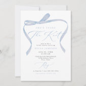 BELLAブルーボウ彼女は結び目ブライダルシャワー 招待状 (正面)