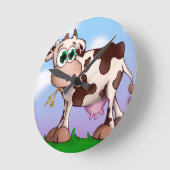 Bella丘の上の牛食べ物の干し草 ラウンド壁時計 (傾斜)