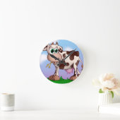 Bella丘の上の牛食べ物の干し草 ラウンド壁時計 (ホーム)