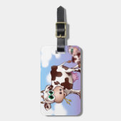 Bella丘の上の牛食べ物の干し草 ラゲッジタグ (正面縦)