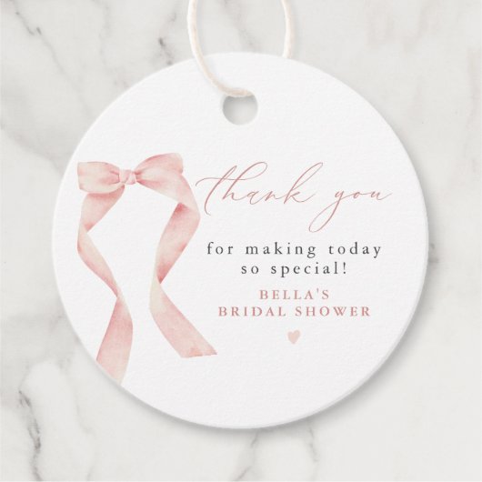 BELLA赤面Bow彼女は結び目を結んでいる感謝 フェイバータグ (正面)