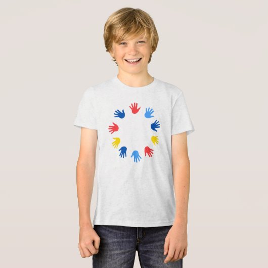 Bella+Canvas Camiseta Tri-blend para Jovens Mãos トライブレンドＴシャツ (正面全面)