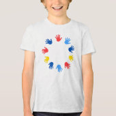 Bella+Canvas Camiseta Tri-blend para Jovens Mãos トライブレンドＴシャツ (正面)