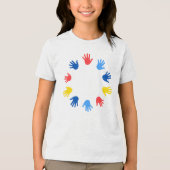 Bella+Canvas Camiseta Tri-blend para Jovens Mãos トライブレンドＴシャツ (正面)