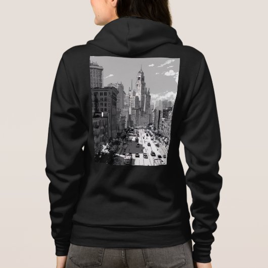 Bella+Canvas Full-Zip Hoodie パーカ (裏面)